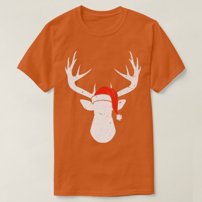Camiseta Venado con Navidades de Santa Hat Pajama Caza Rega (Diseño del anverso)