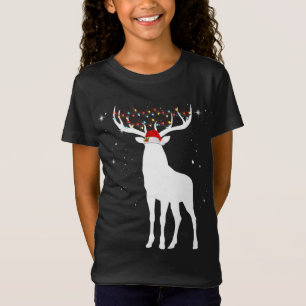 Camiseta Venado Con Sombrero De Santa Enluce A Navidades Pa