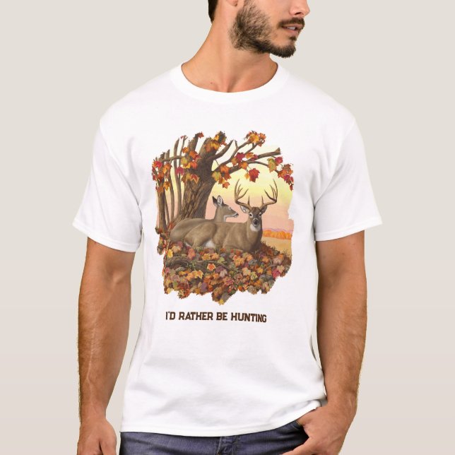 Camiseta Venado de cola blanca en otoño de Nueva Inglaterra (Anverso)