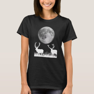 Camiseta Venado De Guay O Alce Bajo La Luna Por La Naturale
