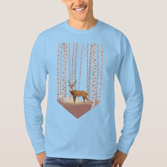 Camiseta Venado en los bosques de Birch (Anverso)