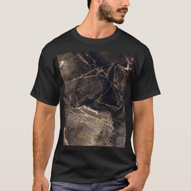 Camiseta Venas doradas de mármol oscuro (Anverso)