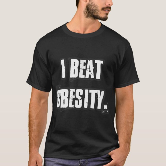 CAMISETA VENCEN LA OBESIDAD DE LA SALUD OBESA BIEN SIENDO. (Anverso)