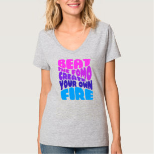 Camiseta Vencer la forma - tipografía púrpura rosada