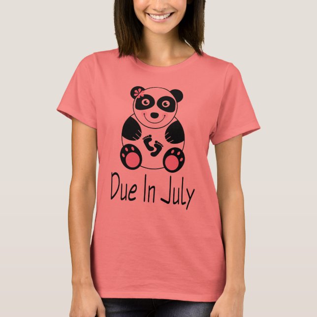 Camiseta Vencimiento De Maternidad Panda En Julio (Anverso)