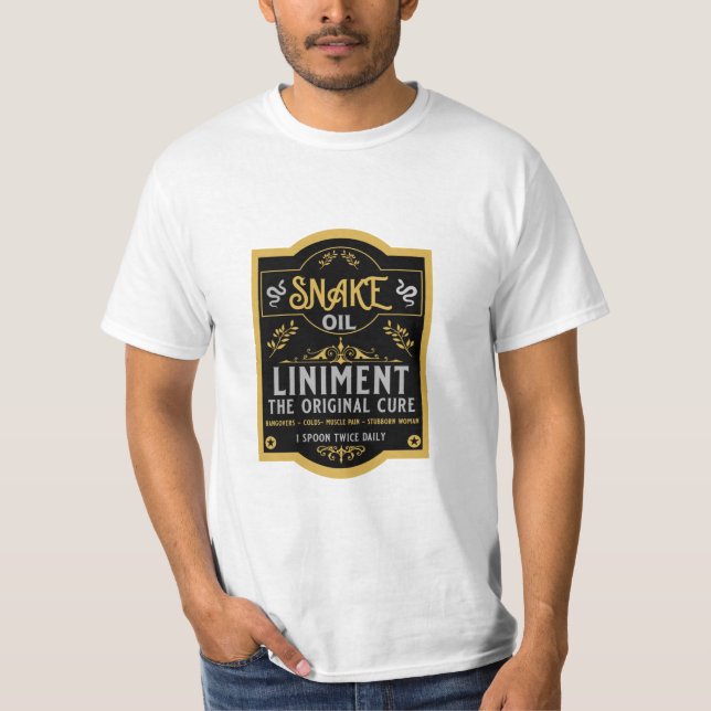 Camiseta Vendedor de aceite de serpiente regalos graciosos  (Anverso)