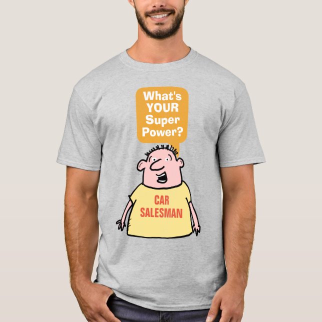 Camiseta Vendedor de coches Super Power. (Anverso)