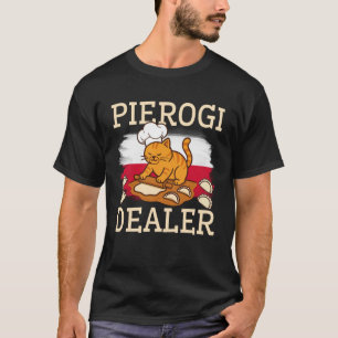 Camiseta Vendedor de Pierogi Comida Polaca Gato Chef Albónd