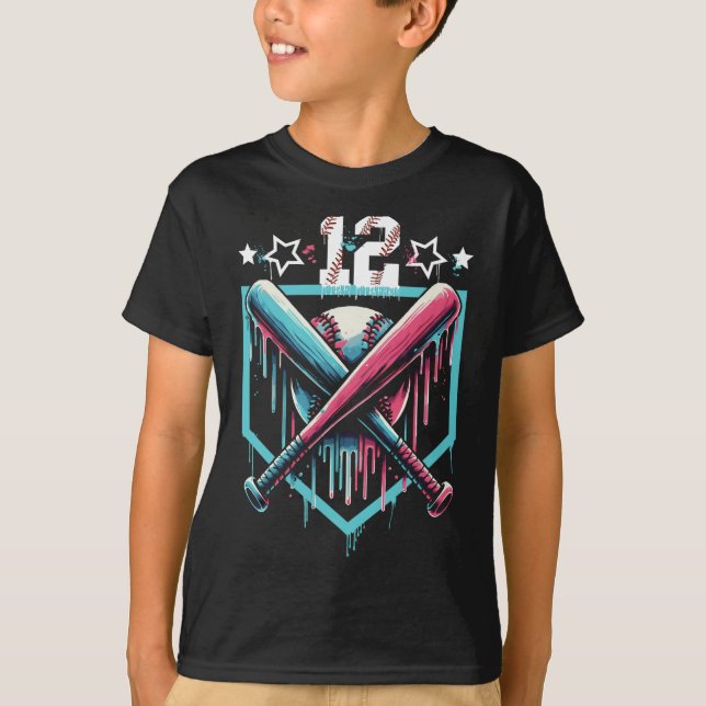 Camiseta Vender Drip 12th Birthday Boys Número 12 Jóvenes 1 (Anverso)