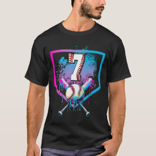 Camiseta Vender Drip 7 Cumpleaños Plate Boys Jóvenes 7 Años