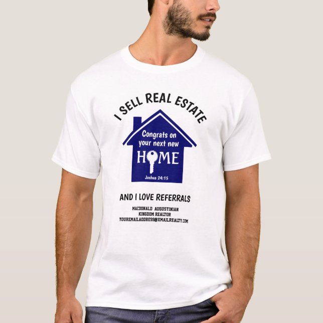 Camiseta Vender Realtor Personalizado de referencia de amor (Anverso)