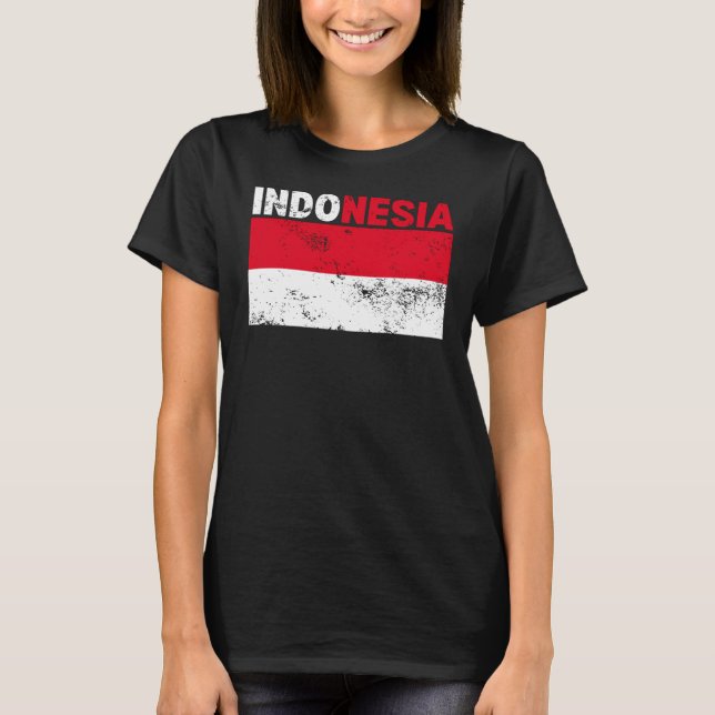 Camiseta Vendimia de bandera de Indonesia (Anverso)