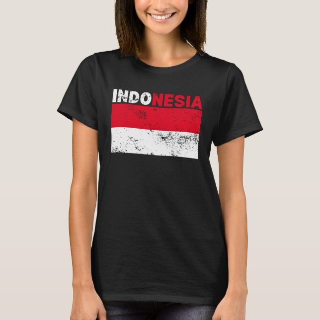 Camiseta Vendimia de bandera de Indonesia (Anverso)