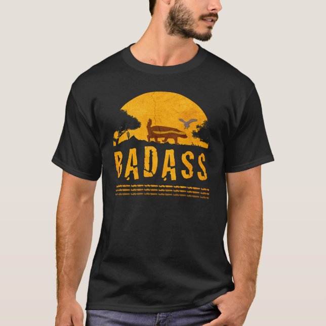 Camiseta Vendimia de sol Badass Honey Badger (Anverso)