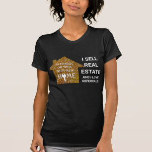 Camiseta Vendo Realtor Purpurina de Remisión de Amor Inmobi