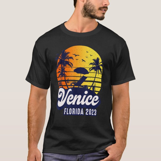 Camiseta Venecia 2023 Florida Sunset Beach Retro (Anverso)