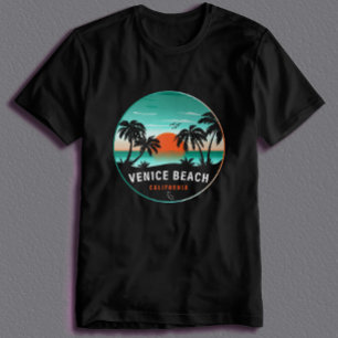 Camiseta Venecia Beach California Retro Sunset Souvenirs 60