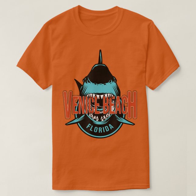 Camiseta Venecia de dientes de tiburón de playa de recuerdo (Diseño del anverso)