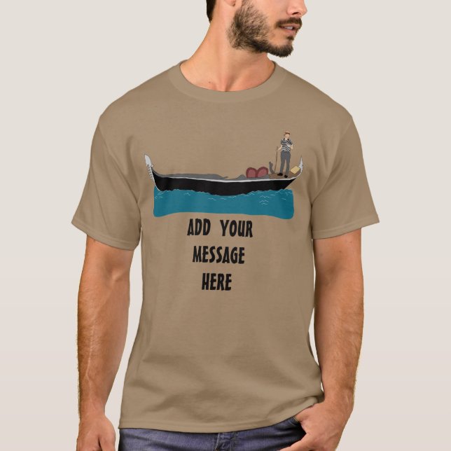 Camiseta Venecia, Italia Gondola y Gondolier Italiano T-Shi (Anverso)