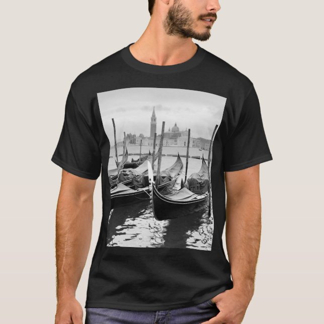 Camiseta Venecia Italia paisaje negro y blanco (Anverso)