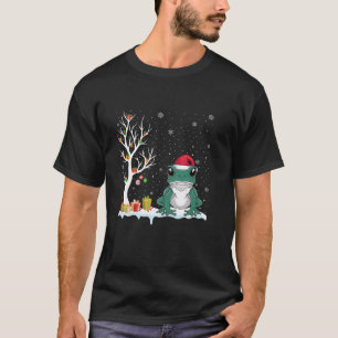 Camiseta Veneno Dart Frog Santa Hat Festividad de árbol de
