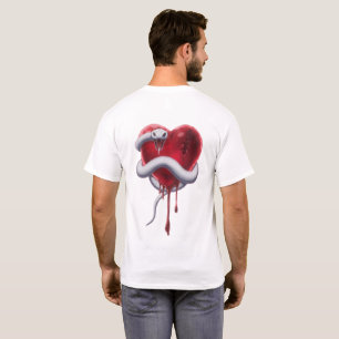 Camiseta Veneno Puro - Serpiente Blanca y Corazón Sangrante