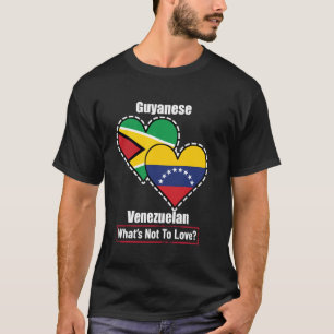 Camiseta Venezolano Guyanés Corazón Banderas Qué No Amar