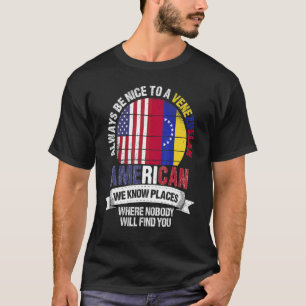 Camiseta Venezolano-norteamericano conocemos lugares donde