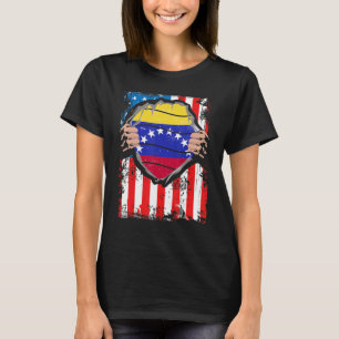 Camiseta Venezolano-norteamericano crece patriota bandera d