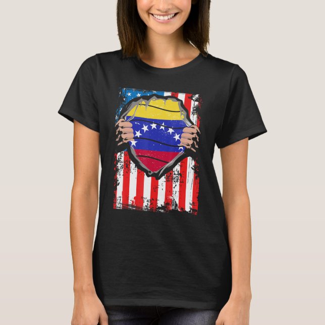 Camiseta Venezolano-norteamericano crece patriota bandera d (Anverso)