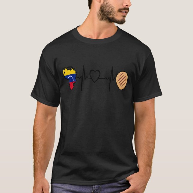 Camiseta Venezuela Arepa Heartbeat Arepas Bandera Venezolan (Anverso)