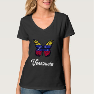 Camiseta Venezuela Bandera Orgullosa Mariposa Venezuela Rot