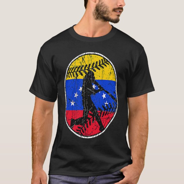 Camiseta Venezuela Flag Baseball Hitter Venezuelan Flag (Anverso)