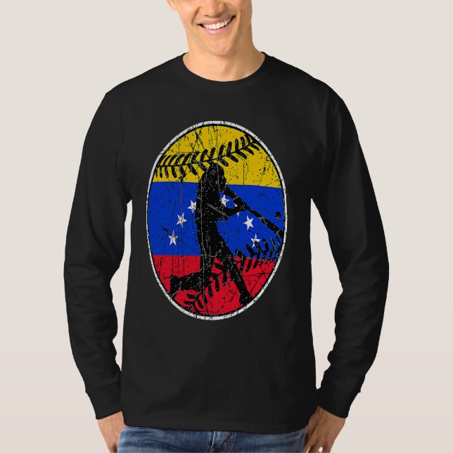 Camiseta Venezuela Flag Baseball Hitter Venezuelan Flag (Anverso)