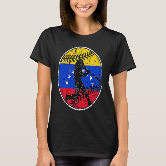 Camiseta Venezuela Flag Baseball Hitter Venezuelan Flag (Anverso)