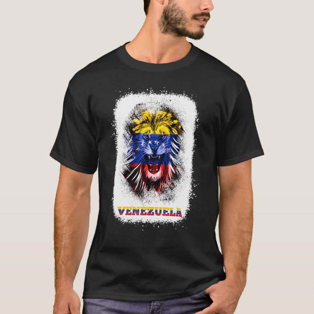 Camiseta Venezuela Flag With Lion Face Venezuelan Pride Des (Anverso)