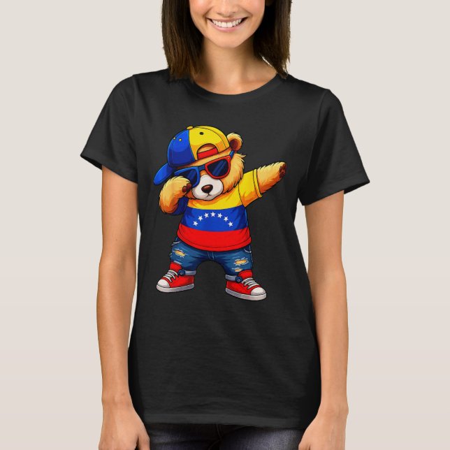 Camiseta Venezuela Hispanic Heritage Venezuelan Bear Dabbin (Anverso)