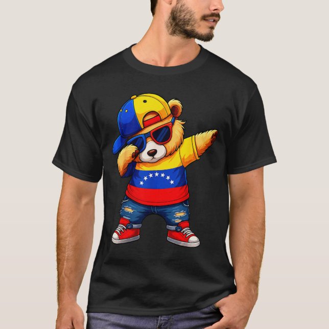 Camiseta Venezuela Hispanic Heritage Venezuelan Bear Dabbin (Anverso)