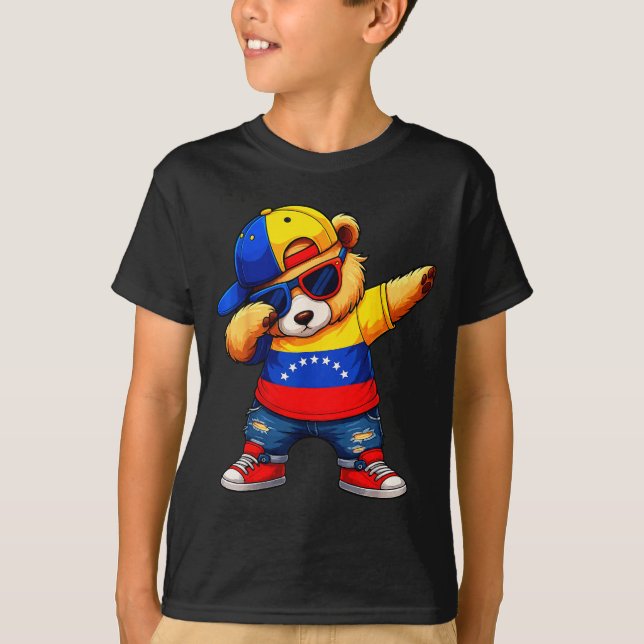 Camiseta Venezuela Hispanic Heritage Venezuelan Bear Dabbin (Anverso)