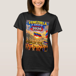 Camiseta Venezuela Libre 2026 Bandera del Corazón de Venezu