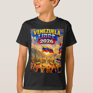 Camiseta Venezuela Libre 2026 Bandera del Corazón de Venezu