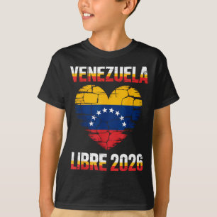 Camiseta Venezuela Libre 2026 Bandera del Corazón de Venezu
