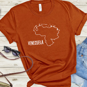 Camiseta Venezuela: Mapa del país Forma de la línea de fron