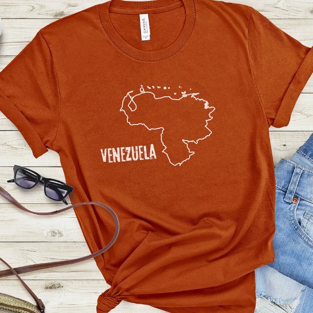 Camiseta Venezuela: Mapa del país Forma de la línea de fron (Subido por el creador)