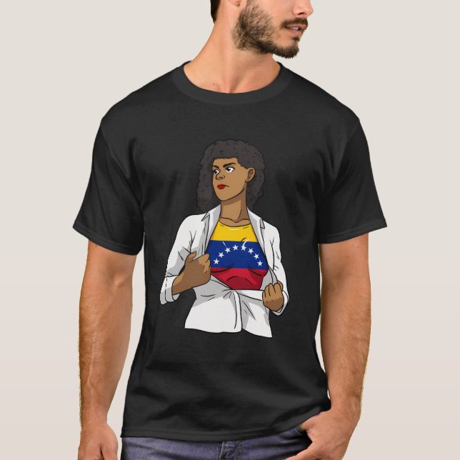 Camiseta Venezuela Orgullosa Bandera Venezolana Chica hispa (Anverso)