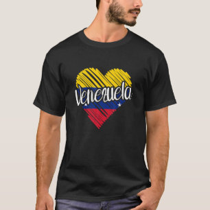 Camiseta Venezuela Por Hombres Bandera Del Corazón Venezola