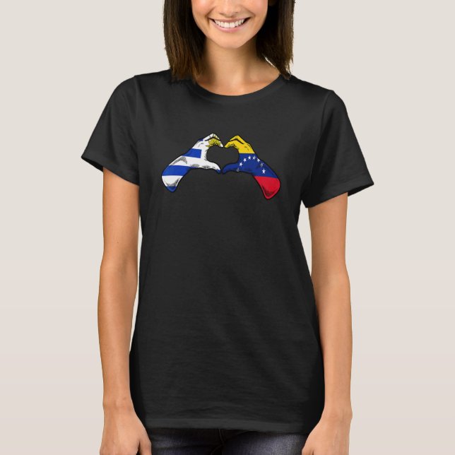 Camiseta Venezuela Uruguay Flag Venezuelan Uruguayan Heart (Anverso)