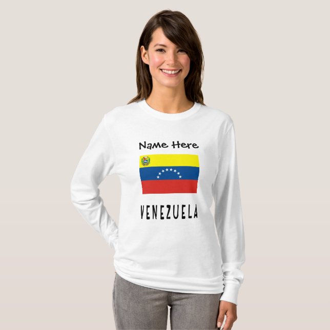 Camiseta Venezuela y la bandera venezolana personalizan a l (Anverso completo)