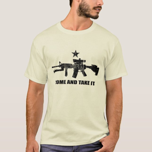 Camiseta Venga tomarlo con AR-15 (Anverso)
