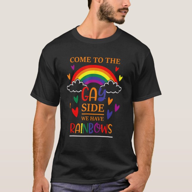 Camiseta Vengan Al Lado Gay Tenemos Lluvias, LGTB Graciosa (Anverso)